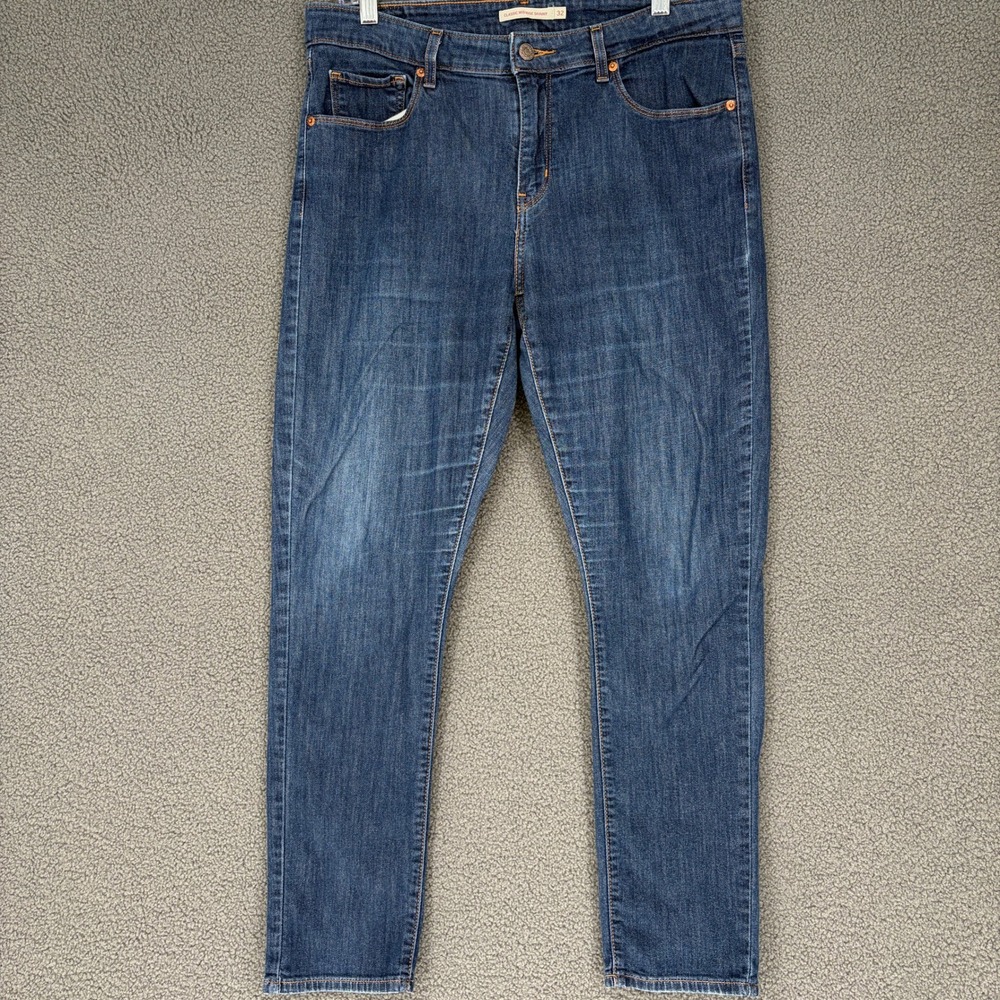 Levis Classic Mid Rise Skinny Jeans Womens 32 Medium Wash Blue Denim Stretch